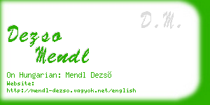 dezso mendl business card