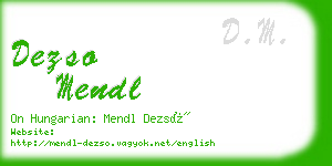 dezso mendl business card